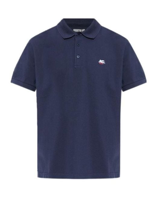 Etro Blue Roma Regular Fit Polo Shirt for men