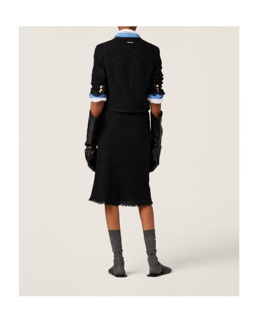 Miu Miu Black Button-Up Cropped Jacket