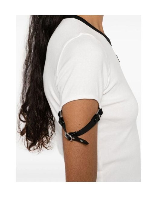 Courreges White Courrèges Buckle Contrast T-Shirt