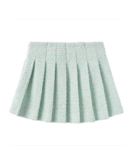 Marissa Chiara Blue Logo Pleated Skirt