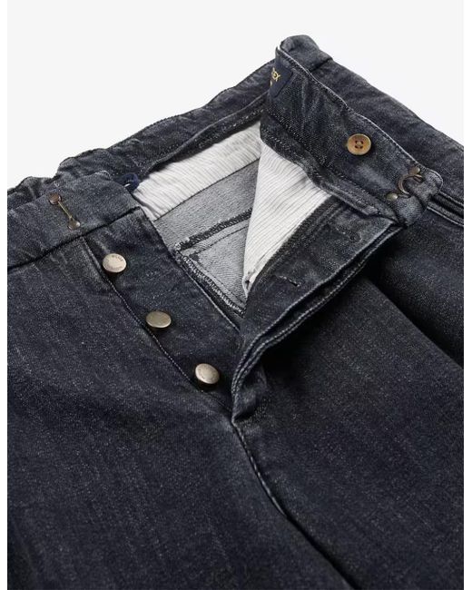 Incotex Blue Pleated Jeans for men