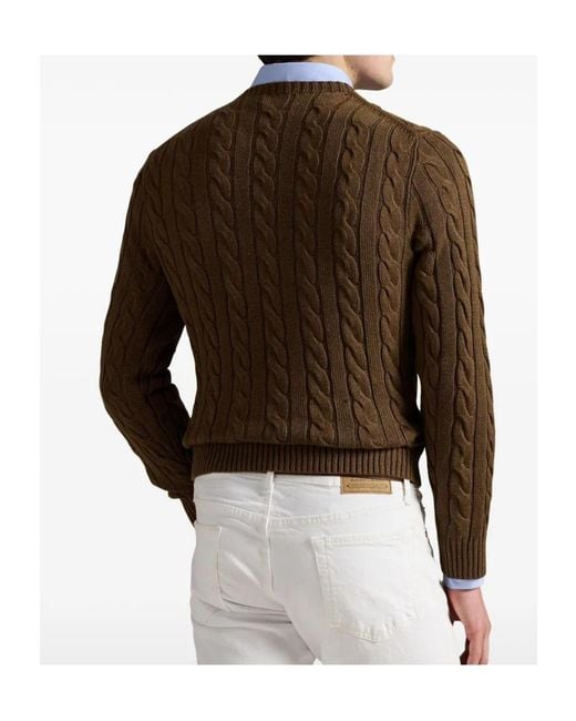 Polo Ralph Lauren Brown Cable-Knit Sweater for men
