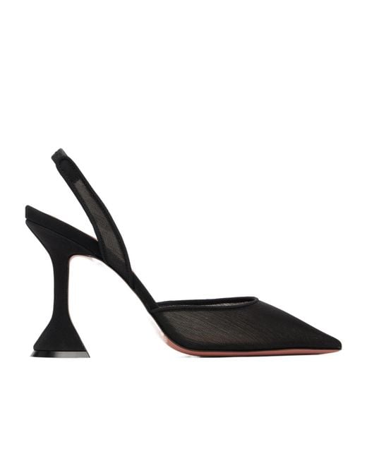 AMINA MUADDI Black Holli Mesh Sling 95 Pointed-Toe High-Heeled Sandals