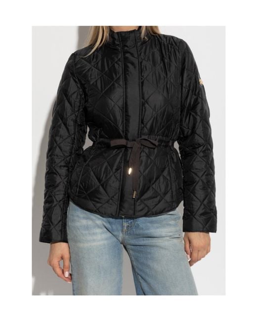 Michael Kors Black Diamond-Pattern Quilted Jacket