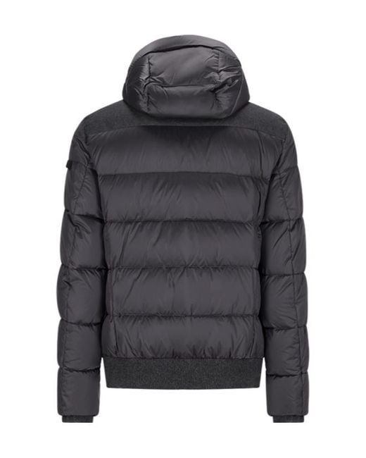 Moorer Black Wright-Shl Hooded Quilted Jacket for men