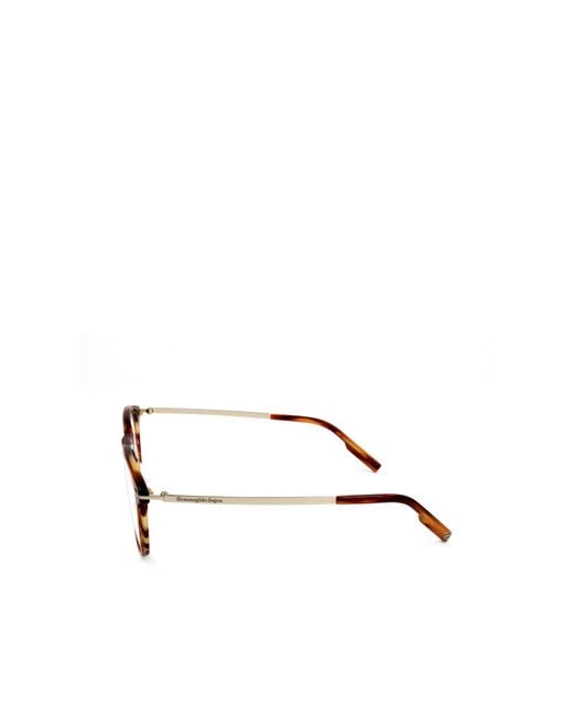 Zegna White Oval Frame Glasses for men
