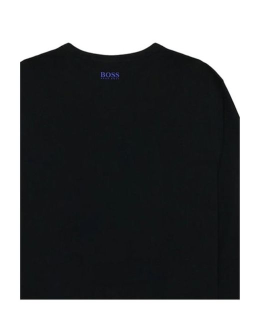 Boss Black T-Shirt With Round Neck And Long Sleeves for men