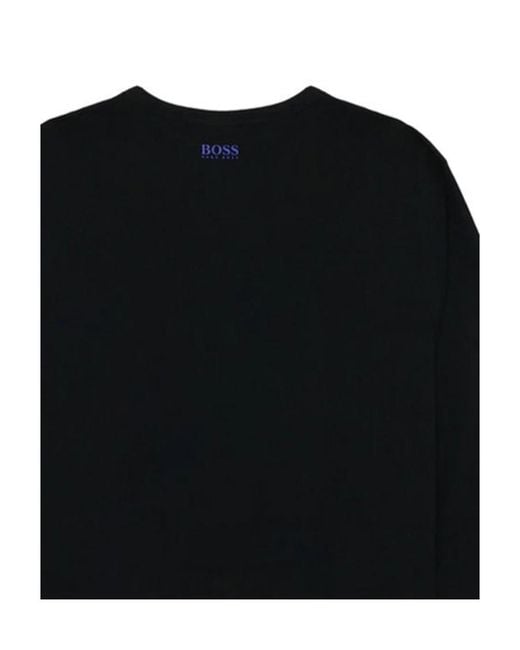 Boss Black T-Shirt With Round Neck And Long Sleeves for men