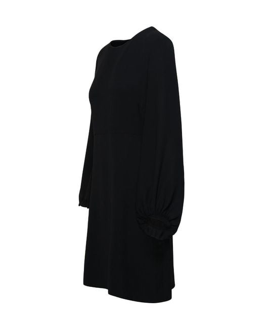 P.A.R.O.S.H. Black Long-Sleeved A-Line Mini Dress