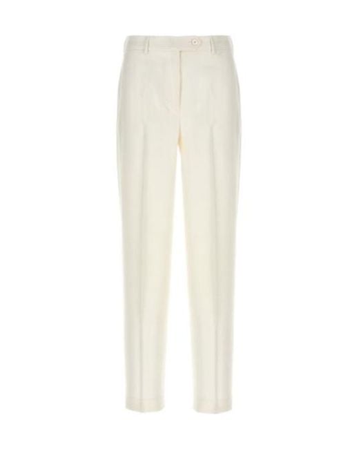 Kiton White Tailored Cigarette Pants