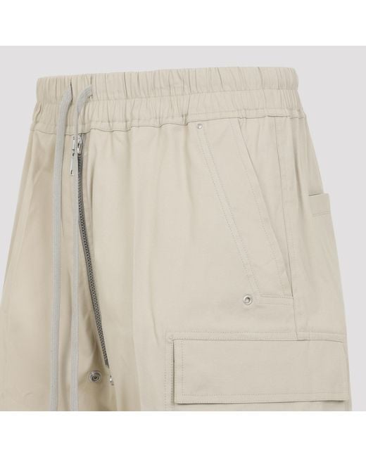 Rick Owens Natural Cargobela Drawstring Shorts for men