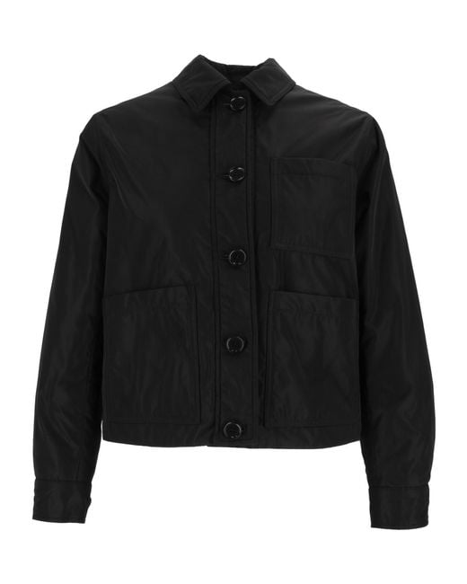 Aspesi Black Button-Up Patch-Pocket Jacket