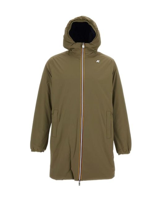 K-Way Green Jacob St Warm Reversible Jacket for men