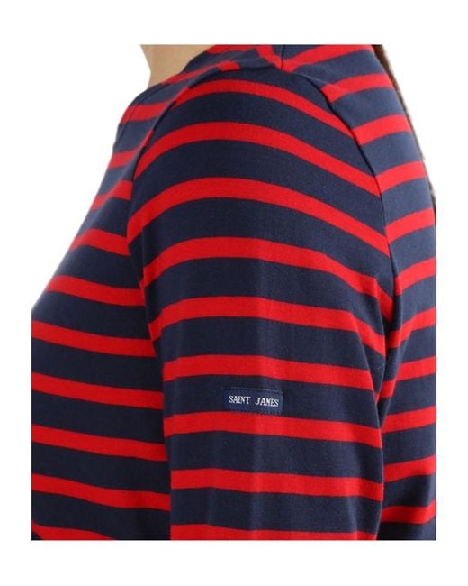 Saint James Red Striped Graphic T-Shirt