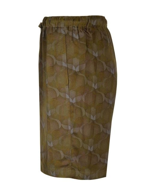 Dries Van Noten Green Rope Printed Shorts for men