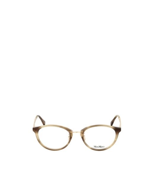 Max Mara Metallic Round Frame Glasses