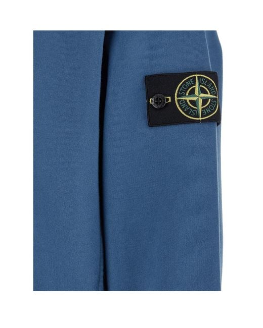 Stone Island Blue Compass Patch Crewneck Sweatshirt for men
