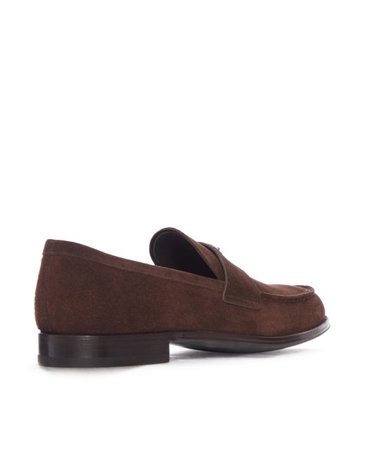 Prada Brown Suede Loafers for men