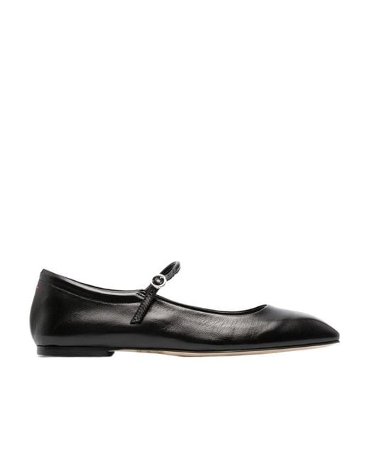Aeyde Black Uma Square Toe Mary Jane Flats