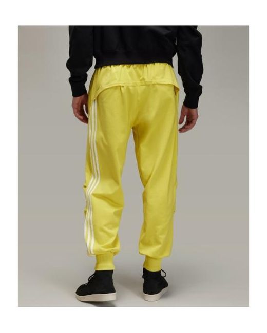 Y-3 Yellow 3-Stripes Cuffed Track Pants for men