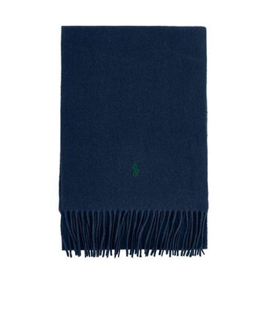 Polo Ralph Lauren Blue Fringed Scarf for men