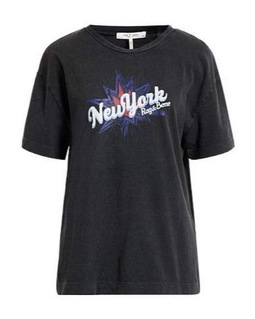 Rag & Bone Black Simple Printed T-Shirt