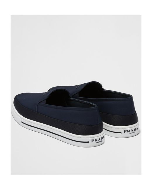 Prada Blue Re-Nylon Slip-On Sneakers for men