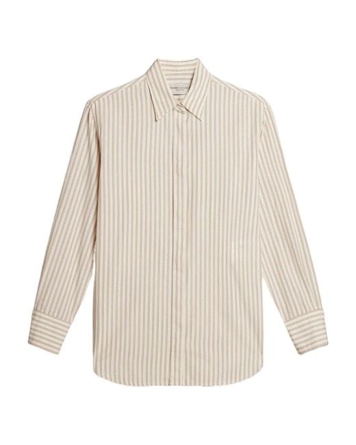 Golden Goose Deluxe Brand White Striped Long-Sleeved Shirt