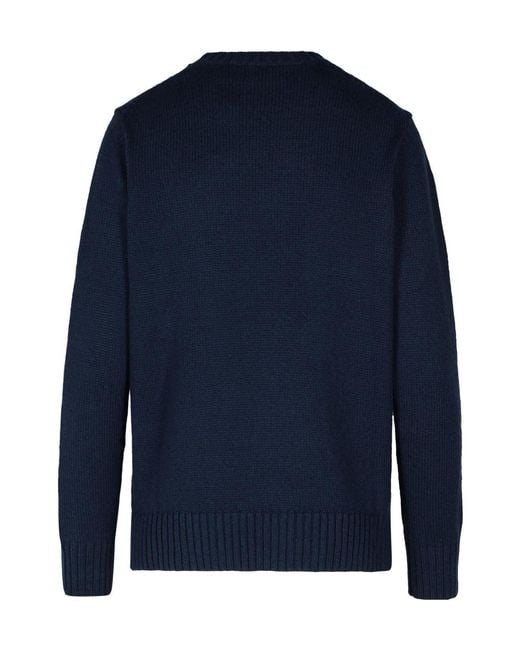 Polo Ralph Lauren Blue Bear Intarsia Crewneck Jumper
