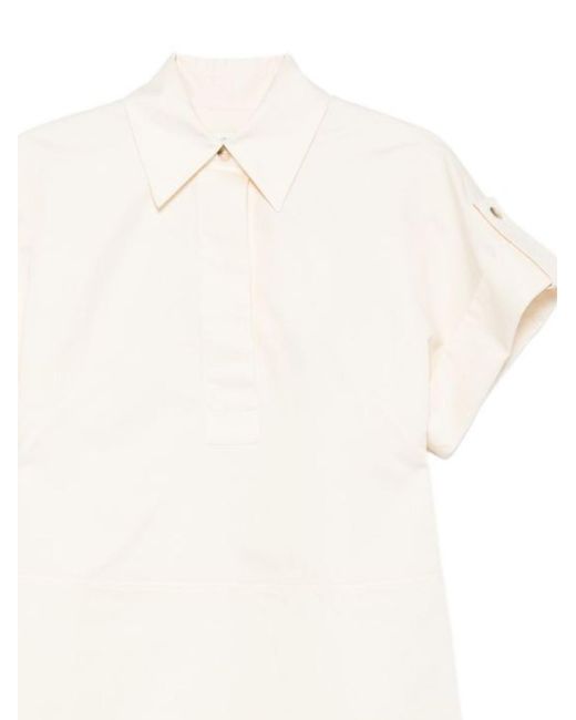 Joseph White Collared Short-Sleeve Mini Dress