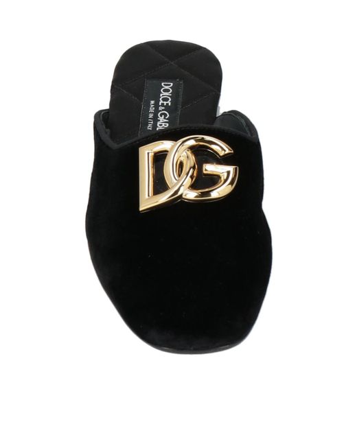 Dolce & Gabbana Black Solid Color Mules