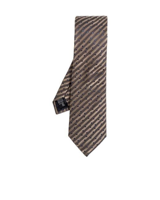 Giorgio Armani Brown Dot Stripe Tie for men