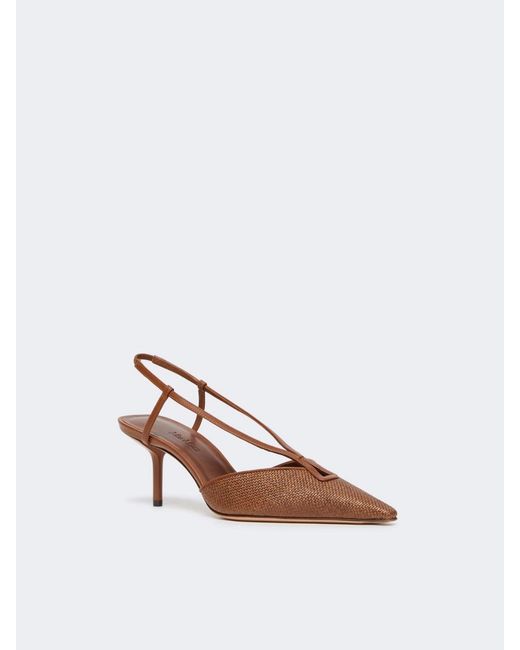 Max Mara Brown Pointed Toe Slingback Pumps
