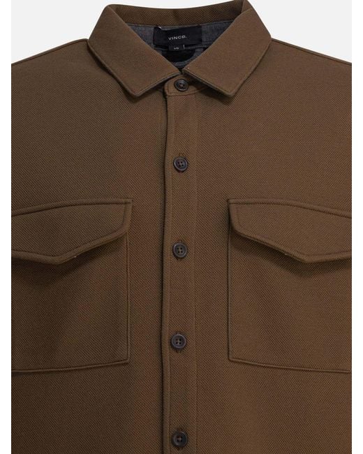 Vince Brown Double-Knit Overshirt Jacket for men