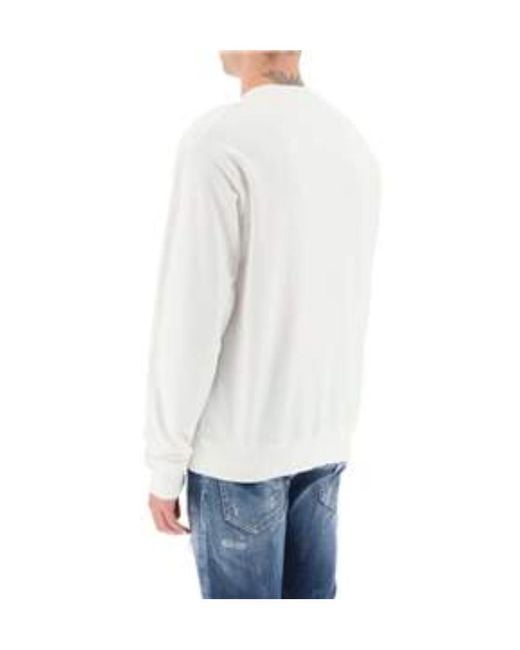 DSquared² White Logo-Print Crew-Neck Sweatshirt for men