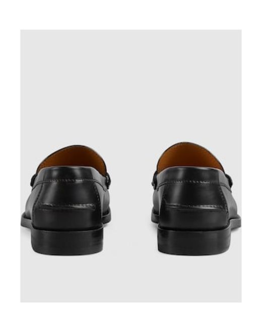 Gucci Black Horsebit Detailed Loafers for men