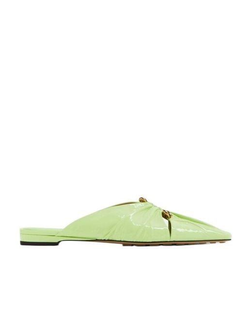 Bottega Veneta Green Flat-Soled Muller Shoes