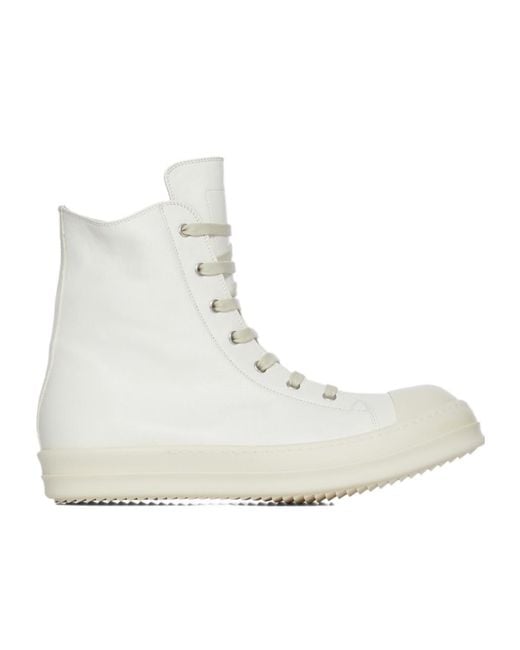 Rick Owens Natural Lace-Up Ankle Boots for men