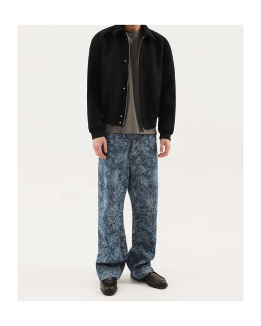 1989 STUDIO Black Embroidered Back Text Coat for men