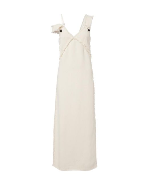 Totême  White Frayed Hem Dress