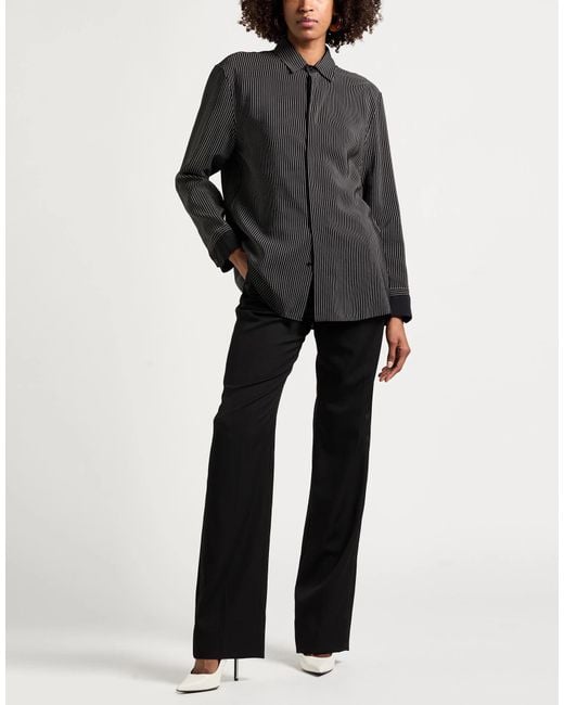 Saint Laurent Black Striped Long Sleeve Shirt