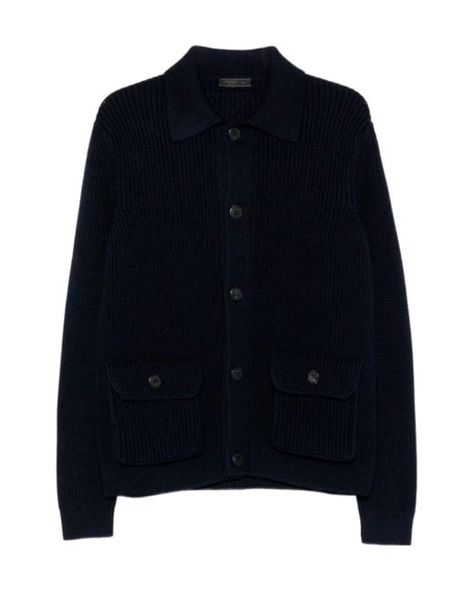 Prada Blue Button-Up Cardigan for men