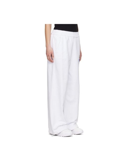 Versace Jeans White Logo-Print Elasticated-Waist Track Pants