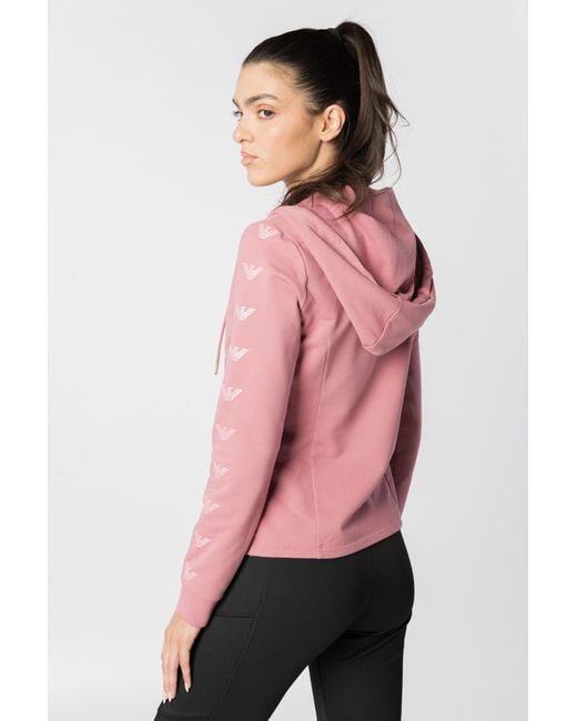EA7 Pink Logo And Hat Casual Jacket