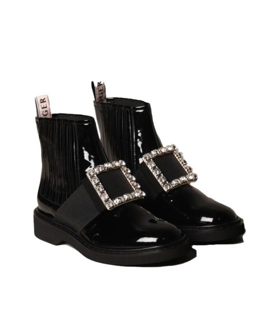 Roger Vivier Black Buckle Detailed Chelsea Boots