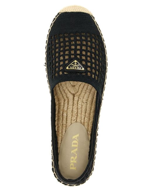 Prada Black Crochet Espadrilles