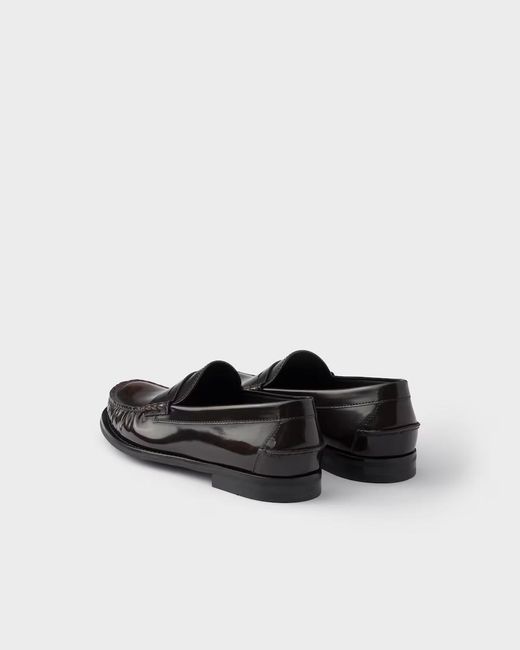 Prada Black Formale Penny Loafers for men