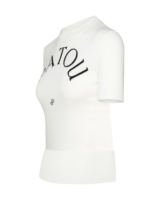 Patou White Logo Detail Sweater