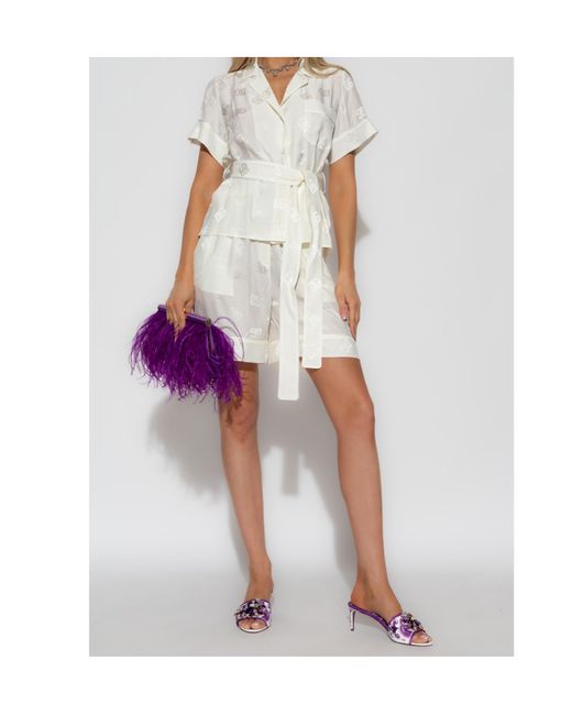 Dolce & Gabbana White All-Over Dg Logo Jacquard Satin Shirt