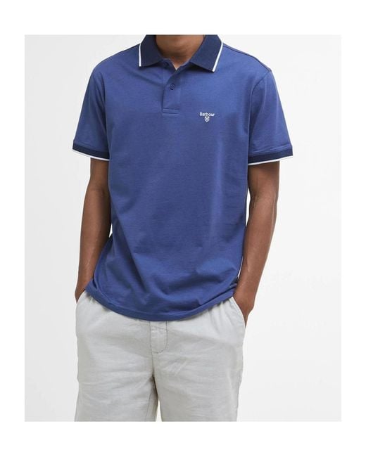 Barbour Blue Cornsay Short-Sleeved Polo Shirt for men
